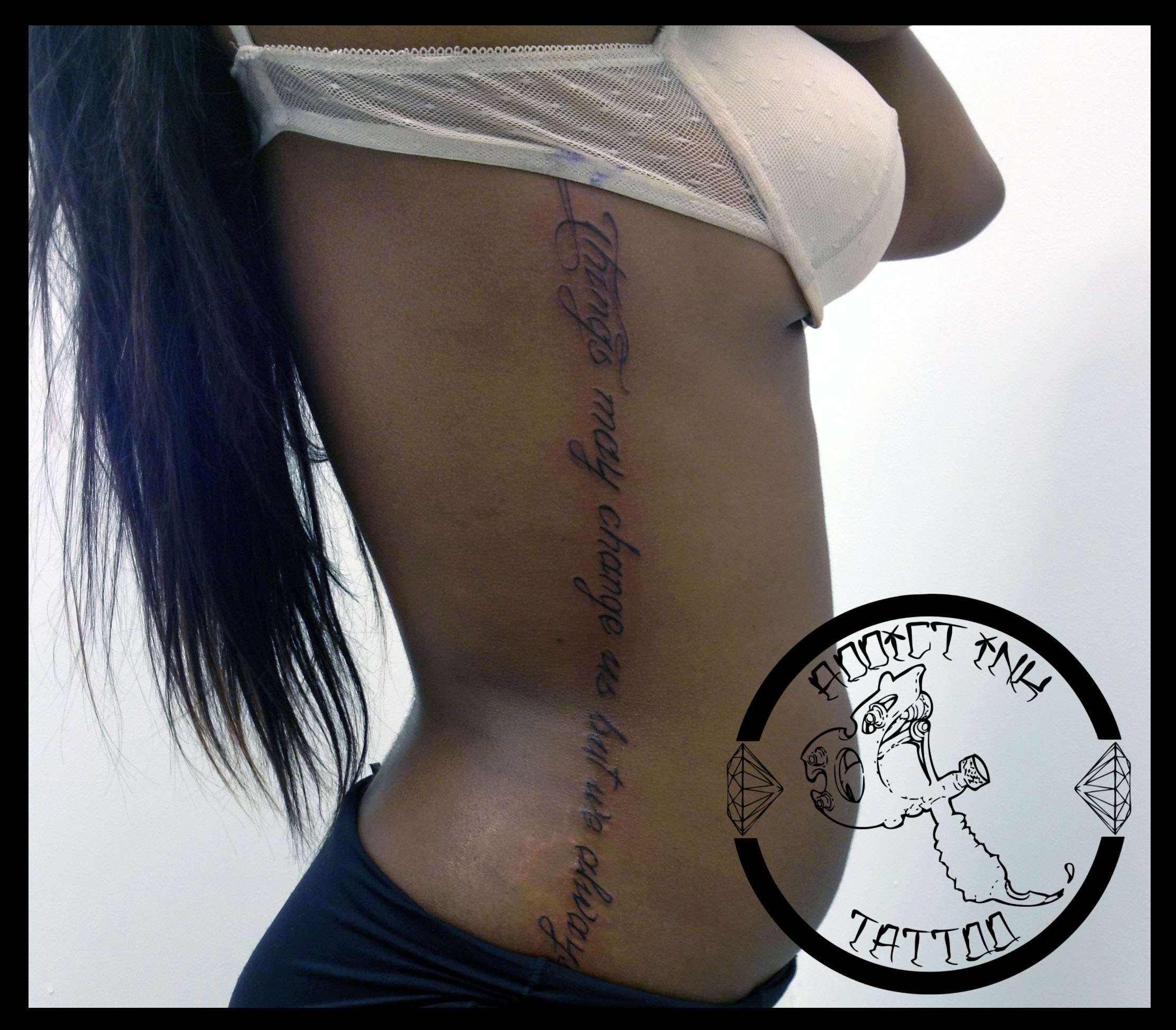 Tatouage phrase sur les côtes | Addict INK Tattoo | Nice 06300